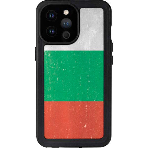 Bulgarian Flag Distressed iPhone 14 Pro Max Waterproof Case